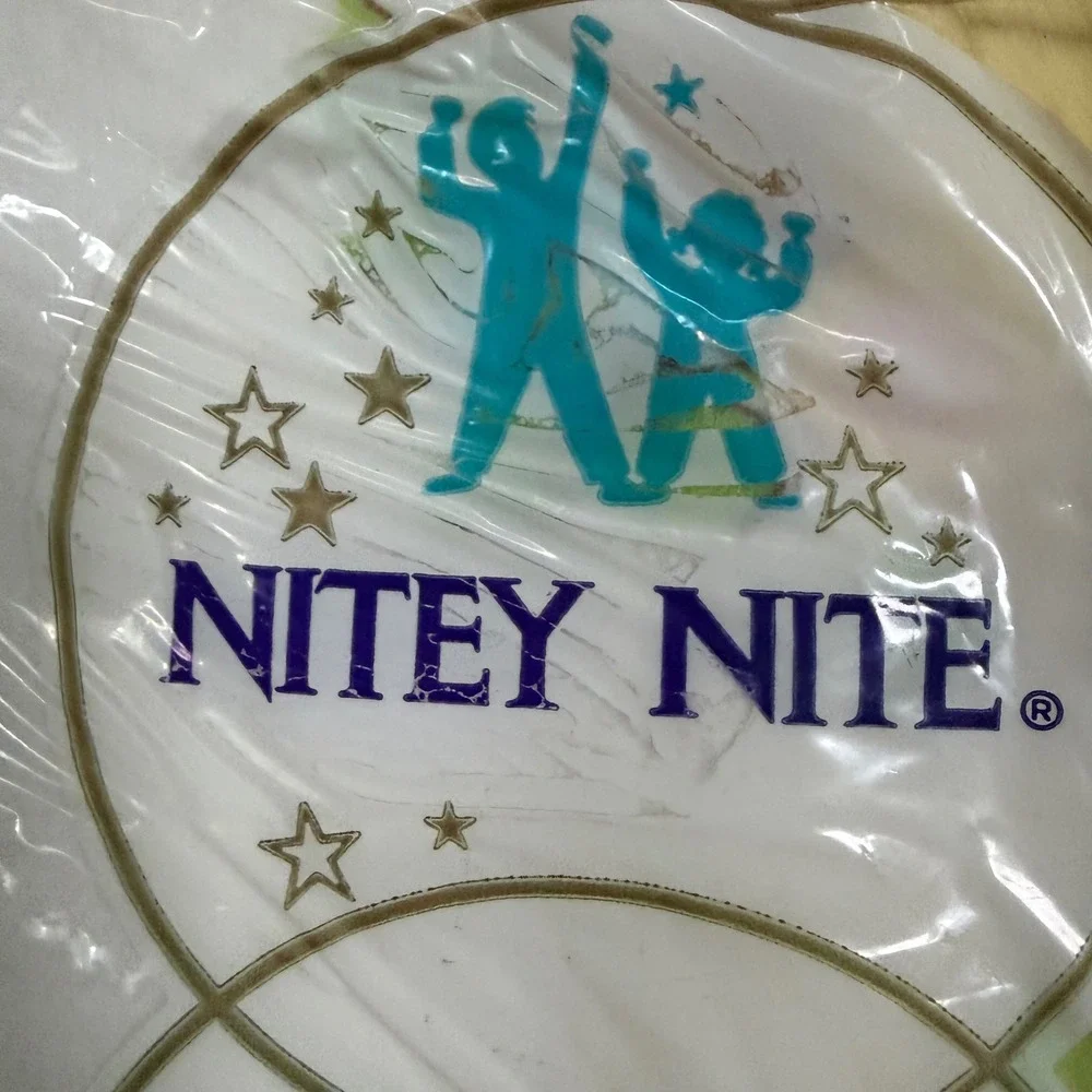 Vintage Nitey Nite Heavyweight Crib Blanket 100% Cotton 36x50 NEW Satin trim